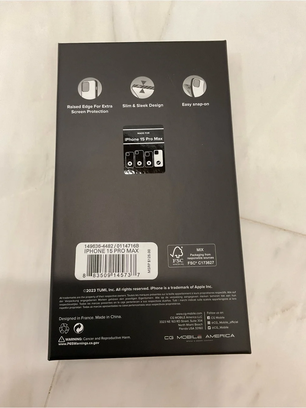 NIB Tumi 19 Degree POLYCARBONATE Apple iPhone 15 Pro MAX Phone Case - BLUSH PINK